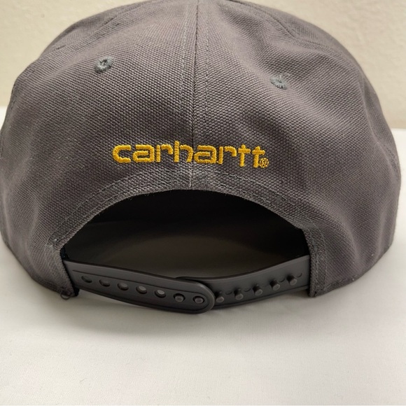 Carhartt hats Firm Duck Flat Brim Mens One Size Gray Snapback 100% Cotton Hiking - Picture 5 of 11